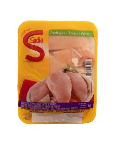 Pechuga de Pollo S/Hueso S/Piel Congelada 12 Bandejasx1Kg Cajax12Kg Sadia