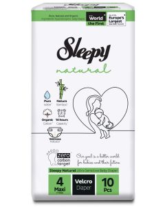 Pañal para Bebe Standard Etapa 4 Maxi (7-14kg) Sleepy Natural Organic Bolsa x 10