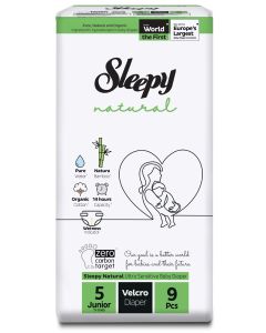 Pañal para Bebe Standard Etapa 5 Junior (11-18kg) Sleepy Natural Organic Bolsax9